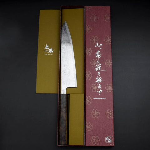 Gyuto VG-10 Nickel Damascus Sumi Urushi Handle 210mm-[Musashi]-[Japanese-Kitchen-Knives]