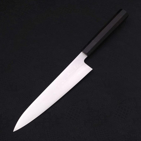 Gyuto VG-10 Polished Double Buffalo Ebony Handle 210mm (8.3”)-[Musashi]-[Japanese-Kitchen-Knives]