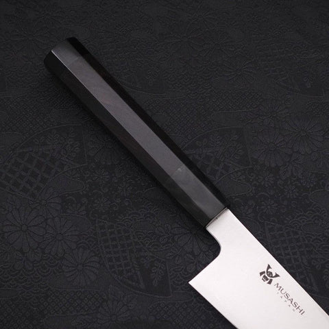 Gyuto VG-10 Polished Double Buffalo Ebony Handle 210mm (8.3”)-[Musashi]-[Japanese-Kitchen-Knives]