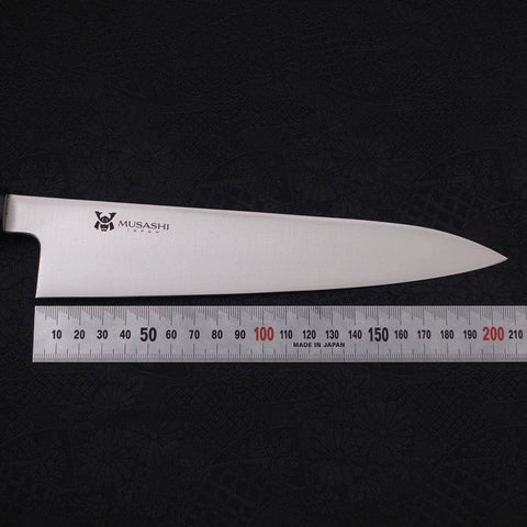 Gyuto VG-10 Polished Double Buffalo Ebony Handle 210mm (8.3”)-[Musashi]-[Japanese-Kitchen-Knives]