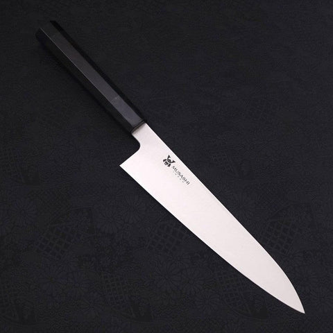 Gyuto VG-10 Polished Double Buffalo Ebony Handle 210mm (8.3”)-[Musashi]-[Japanese-Kitchen-Knives]