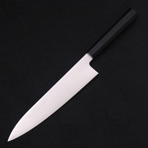 Gyuto VG-10 Polished Double Buffalo Ebony Handle 240mm (9.4”)-[Musashi]-[Japanese-Kitchen-Knives]