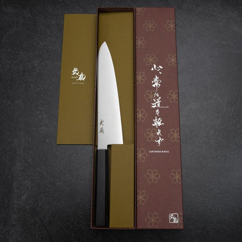 Gyuto VG-10 Polished Ebony Handle 205mm-[Musashi]-[Japanese-Kitchen-Knives]