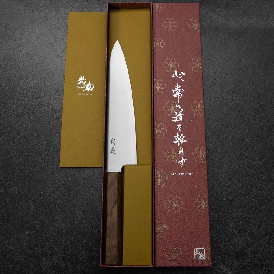 牛刀 VG-10 磨き 黒檀両水牛柄 240mm – MUSASHI