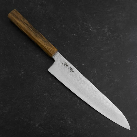 Gyuto VG-10 Tsuchime Damascus Ashwood Handle 210mm (8.3”)-[Musashi]-[Japanese-Kitchen-Knives]