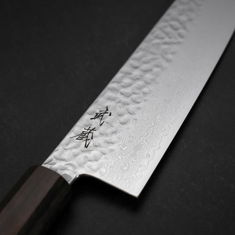 Gyuto VG-10 Tsuchime Damascus Ashwood Handle 240mm (9.4”)-[Musashi]-[Japanese-Kitchen-Knives]