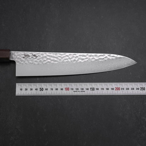 Gyuto VG-10 Tsuchime Damascus Ashwood Handle 240mm (9.4”)-[Musashi]-[Japanese-Kitchen-Knives]
