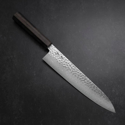 Gyuto VG-10 Tsuchime Damascus Ashwood Handle 240mm (9.4”)-[Musashi]-[Japanese-Kitchen-Knives]