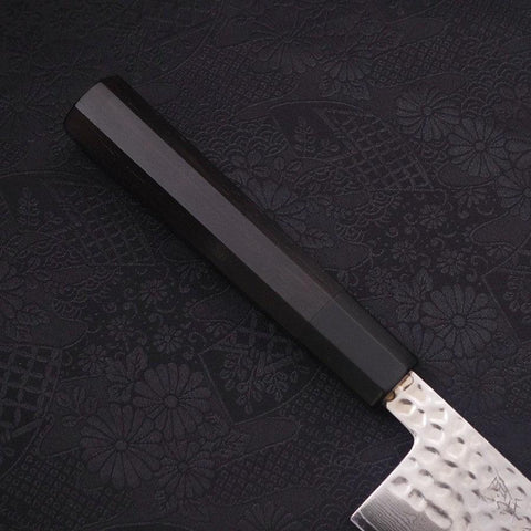 Gyuto VG-10 Tsuchime Damascus Buffalo Ebony Handle 210mm (8.3”)-[Musashi]-[Japanese-Kitchen-Knives]