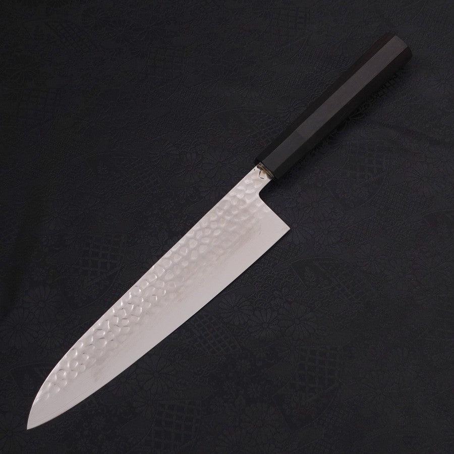 Gyuto VG-10 Tsuchime Damascus Buffalo Ebony Handle 210mm-VG-10-Damascus-Japanese Handle-[Musashi]-[Japanese-Kitchen-Knives]