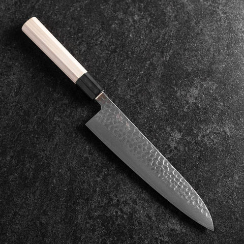Gyuto VG-10 Tsuchime Damascus Buffalo Magnolia Handle 210mm (8.3”)-[Musashi]-[Japanese-Kitchen-Knives]