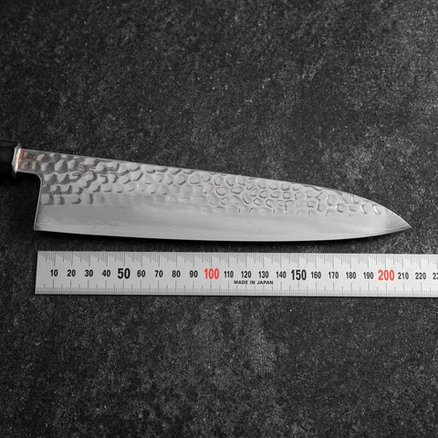 Gyuto VG-10 Tsuchime Damascus Buffalo Magnolia Handle 210mm-[Musashi]-[Japanese-Kitchen-Knives]