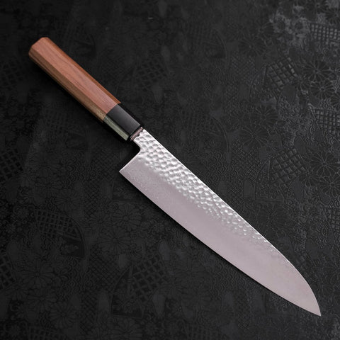 Gyuto VG-10 Tsuchime Damascus Walnut Handle 210mm (8.3”)-[Musashi]-[Japanese-Kitchen-Knives]