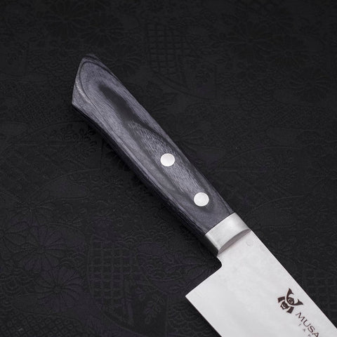 Gyuto VG-10 Tsuchime Damascus Western Dark Blue Handle 180mm (7”)-[Musashi]-[Japanese-Kitchen-Knives]