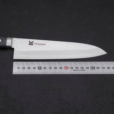 Gyuto VG-10 Tsuchime Damascus Western Dark Blue Handle 180mm (7”)-[Musashi]-[Japanese-Kitchen-Knives]