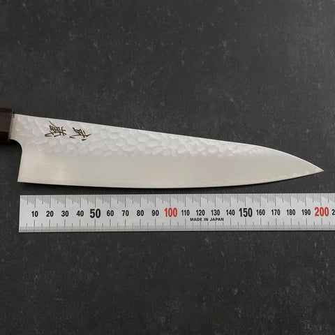 Gyuto VG-10 Tsuchime Ebony Handle 200mm (7.9”)-[Musashi]-[Japanese-Kitchen-Knives]