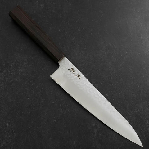 Gyuto VG-10 Tsuchime Ebony Handle 200mm (7.9”)-[Musashi]-[Japanese-Kitchen-Knives]