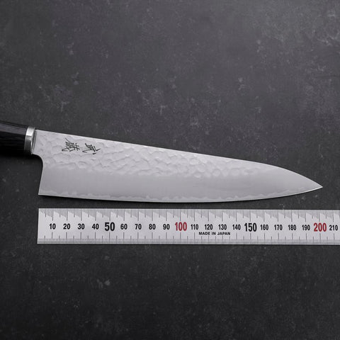 Gyuto VG-10 Tsuchime Oval Purple Handle 200mm-[Musashi]-[Japanese-Kitchen-Knives]