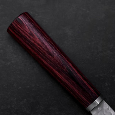 Gyuto VG-10 Tsuchime Oval Red Handle 180mm (7”)-[Musashi]-[Japanese-Kitchen-Knives]
