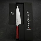 Gyuto VG-10 Tsuchime Western Red Handle 185mm (7.3”) (7.3”)-[Musashi]-[Japanese-Kitchen-Knives]