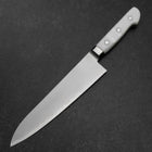 Gyuto VG-5 Tsuchime White Marble Handle 210mm (8.3”)-[Musashi]-[Japanese-Kitchen-Knives]