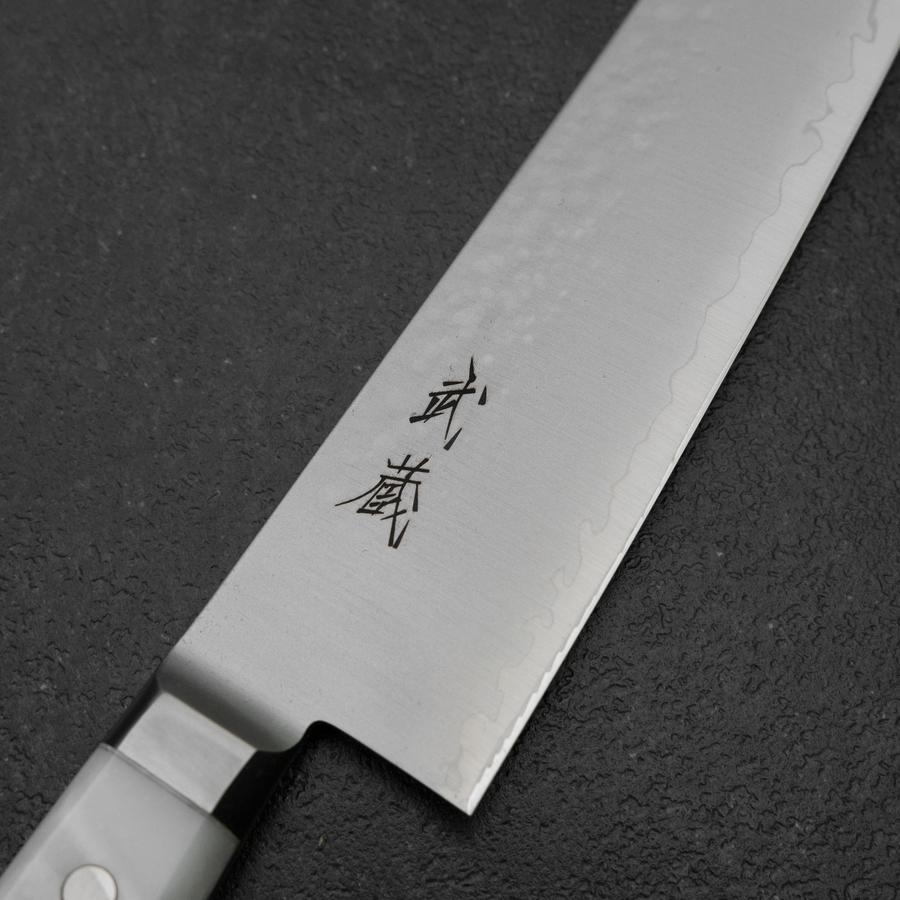 牛刀 VG-5 槌目 ホワイト大理石風柄 210mm – MUSASHI