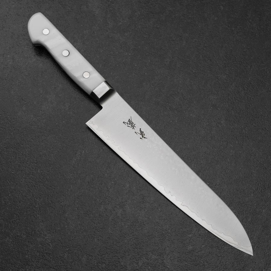 牛刀 VG-5 槌目 ホワイト大理石風柄 210mm – MUSASHI