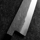 Gyuto White Steel #1 Kurouchi Tsuchime Buffalo Ebony Handle 210mm (8.3”)-[Musashi]-[Japanese-Kitchen-Knives]