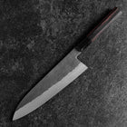 Gyuto White Steel #1 Kurouchi Tsuchime Buffalo Ebony Handle 210mm-[Musashi]-[Japanese-Kitchen-Knives]