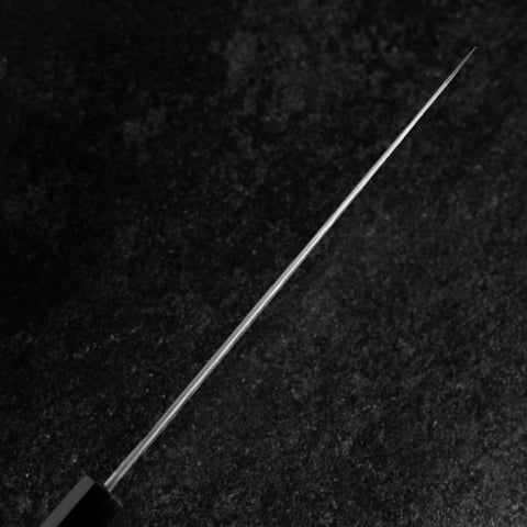 Gyuto White Steel #1 Kurouchi Tsuchime Buffalo Ebony Handle 210mm-[Musashi]-[Japanese-Kitchen-Knives]