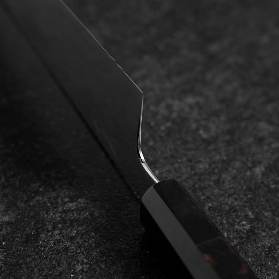 牛刀 白一水本焼 月富士 鏡面 黒檀水牛柄 240mm – MUSASHI