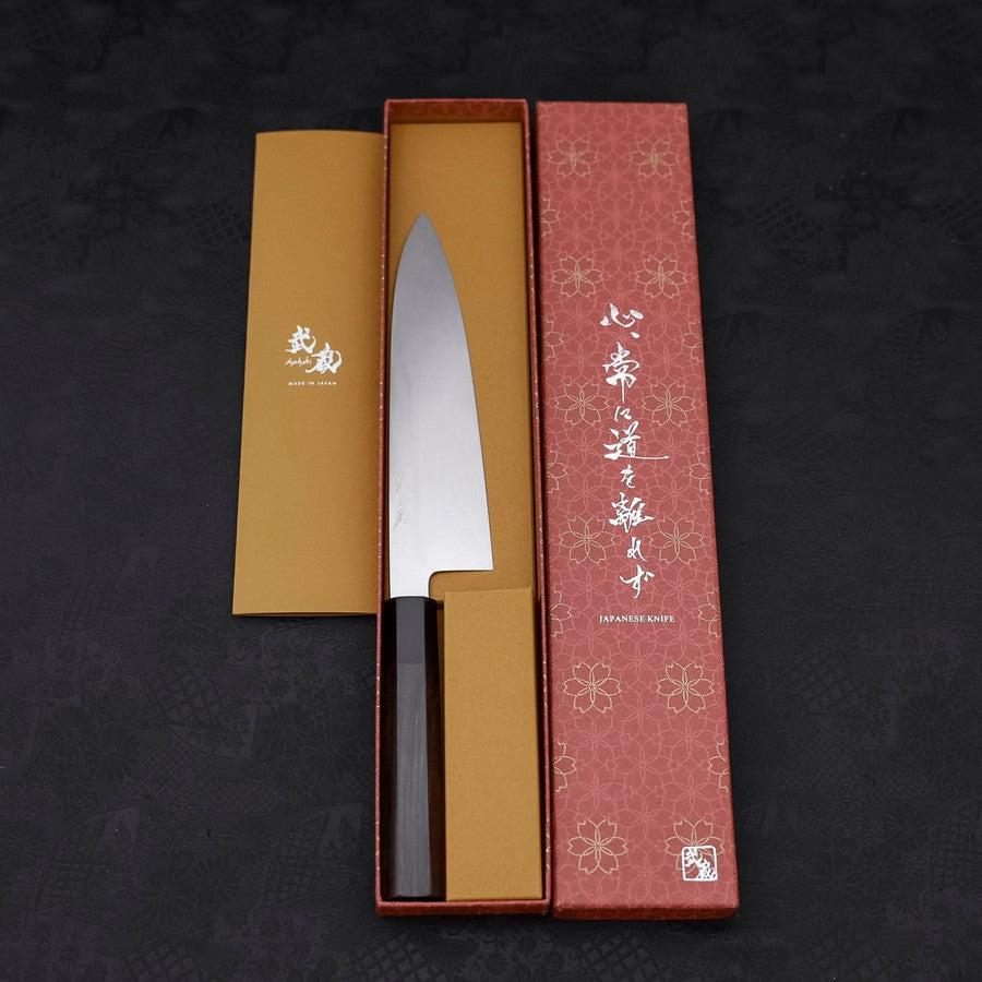 牛刀 白一水本焼 鏡面 黒檀水牛柄 210mm – MUSASHI