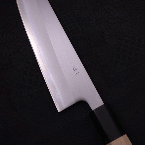 Gyuto White Steel #1 Polished Buffalo Magnolia Handle 180mm (7”)-[Musashi]-[Japanese-Kitchen-Knives]