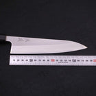 Gyuto White Steel #1 Polished Buffalo Magnolia Handle 180mm (7”)-[Musashi]-[Japanese-Kitchen-Knives]
