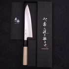Gyuto White Steel #1 Polished Buffalo Magnolia Handle 180mm (7”)-[Musashi]-[Japanese-Kitchen-Knives]