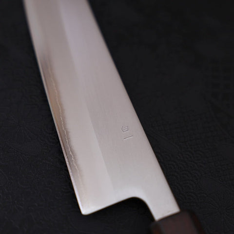 Gyuto White Steel #1 Polished Sumi Urushi Handle 210mm (8.3”)-[Musashi]-[Japanese-Kitchen-Knives]