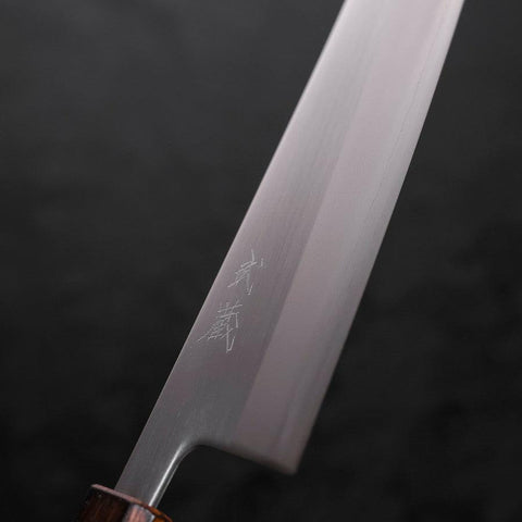 Gyuto White Steel #1 Polished Sumi Urushi Handle 240mm (9.4”)-[Musashi]-[Japanese-Kitchen-Knives]
