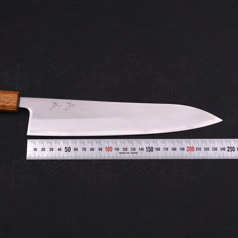 Gyuto White Steel #1 Polished Yaki Urushi Handle 240mm (9.4”)-[Musashi]-[Japanese-Kitchen-Knives]