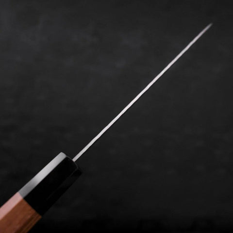 Gyuto White Steel #1 Stainless Clad Tsuchime Buffalo Teak Handle 180mm (7”)-[Musashi]-[Japanese-Kitchen-Knives]