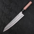 Gyuto White Steel #1 Stainless Clad Tsuchime Walnut Handle 240mm (9.4”)-[Musashi]-[Japanese-Kitchen-Knives]