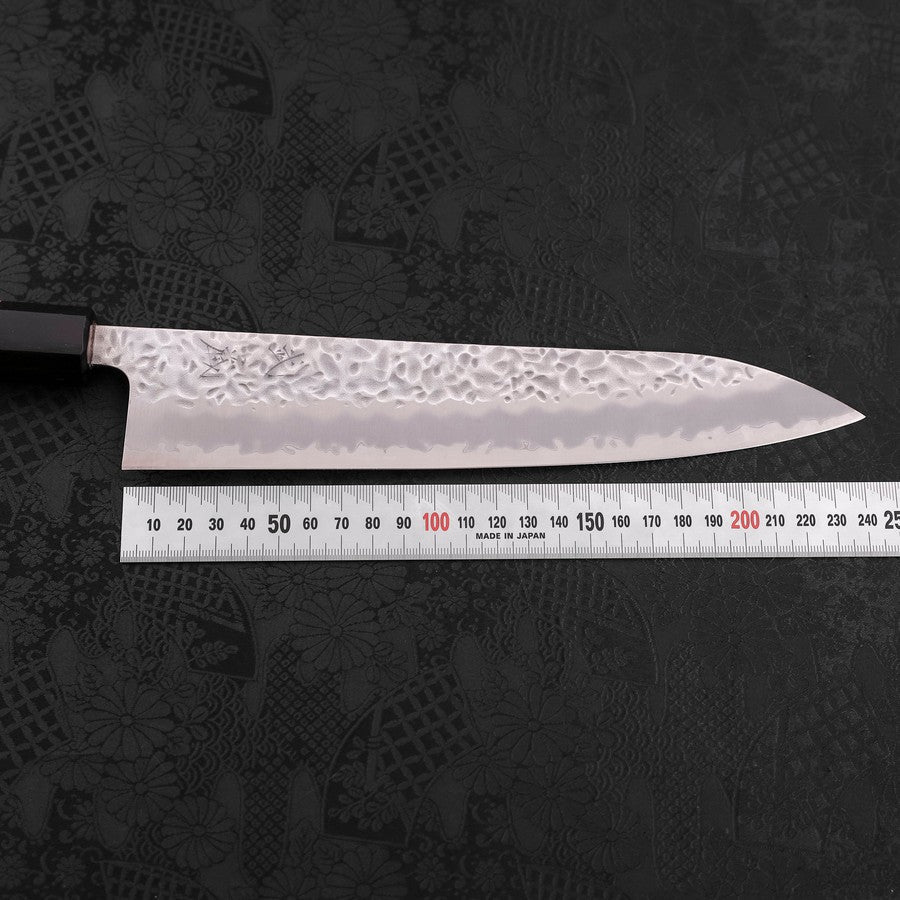 牛刀 白紙1号 槌目 クルミ柄 240mm – MUSASHI