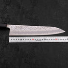 Gyuto White Steel #1 Stainless Clad Tsuchime Walnut Handle 240mm (9.4”)-[Musashi]-[Japanese-Kitchen-Knives]