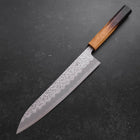 Gyuto White Steel #1 Stainless Clad Tsuchime Yaki Urushi Handle 240mm (9.4”)-[Musashi]-[Japanese-Kitchen-Knives]