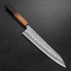 Gyuto White Steel #1 Stainless Clad Tsuchime Yaki Urushi Handle 240mm (9.4”)-[Musashi]-[Japanese-Kitchen-Knives]