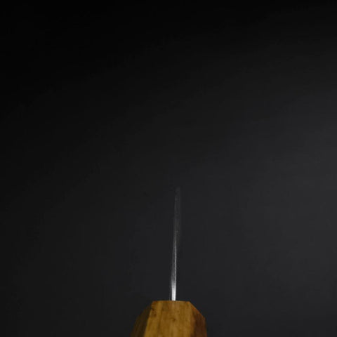 Gyuto White Steel #1 Tsuchime Oak Handle 210mm (8.3”)-[Musashi]-[Japanese-Kitchen-Knives]