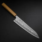Gyuto White Steel #1 Tsuchime Oak Handle 210mm (8.3”)-[Musashi]-[Japanese-Kitchen-Knives]
