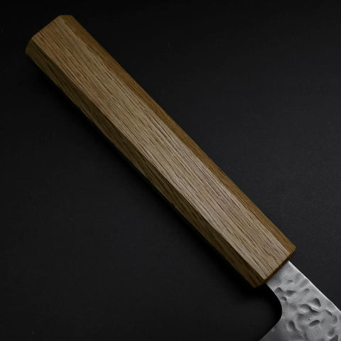 Gyuto White Steel #1 Tsuchime Oak Handle 210mm-[Musashi]-[Japanese-Kitchen-Knives]
