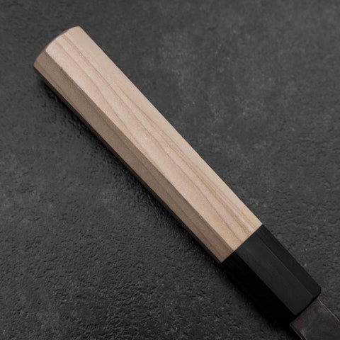 Gyuto White Steel #2 Kurouchi Buffalo Magnolia Handle 240mm（wider width） (9.4”)-[Musashi]-[Japanese-Kitchen-Knives]