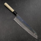 Gyuto White Steel #2 Kurouchi Buffalo Magnolia Handle 240mm（wider width） (9.4”)-[Musashi]-[Japanese-Kitchen-Knives]