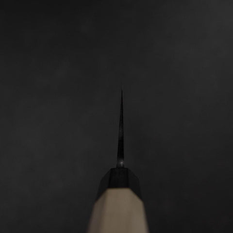 Gyuto White Steel #2 Kurouchi Buffalo Magnolia Handle 240mm（wider width）-[Musashi]-[Japanese-Kitchen-Knives]